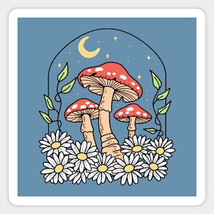 Mushrooms and Floral Magnet